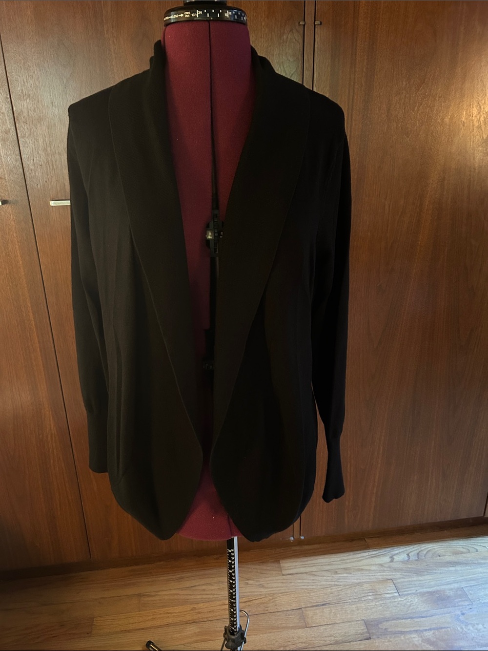 Black Women's Open-Front Cardigan
